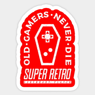 Old Gamers Never Die - Vintage White Sticker